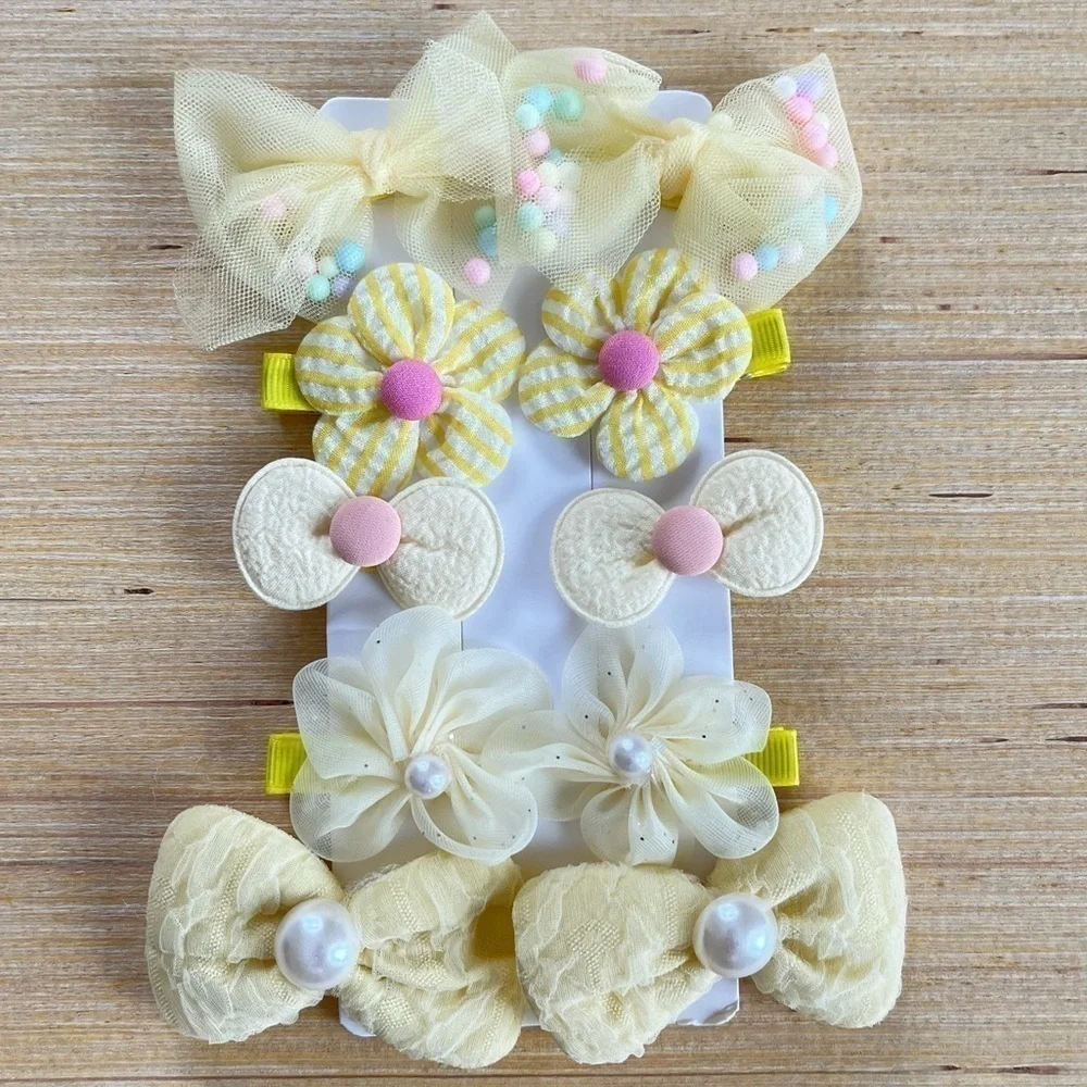 Girls ribbon hairclip set